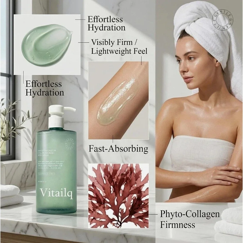 Vitailq HA Body Hydrator Hyaluronic Acid Body Serum 13 oz Fragrance Free NEW